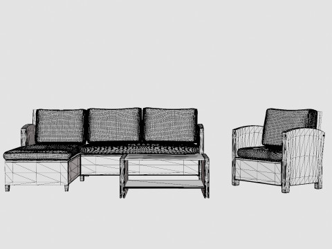 Fortezza Lounge Set 3D 模型