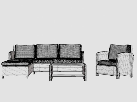 Fortezza Lounge Set 3D Model