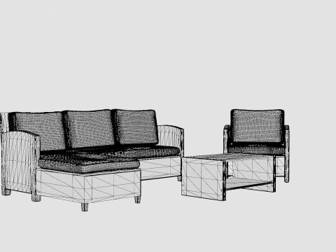 Fortezza Lounge Set 3D Model