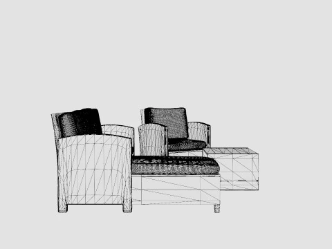 Fortezza Lounge Set 3D Model