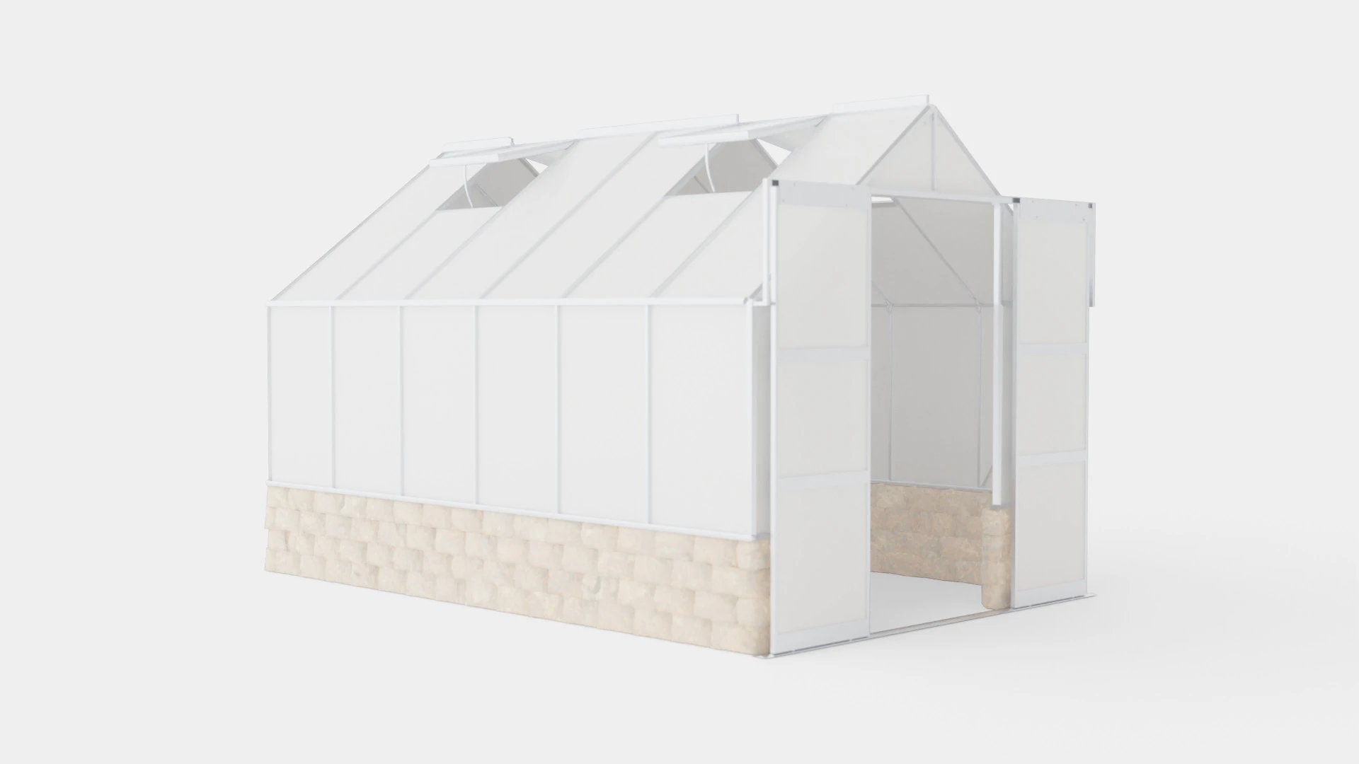 Greenhouse Cassandra 9900 Glass ALU 3D Model .c4d .max .obj .3ds .fbx .stl .blend 