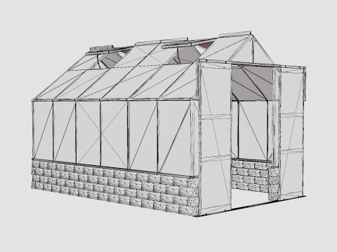 Greenhouse Cassandra 9900 Glass ALU 3D Model