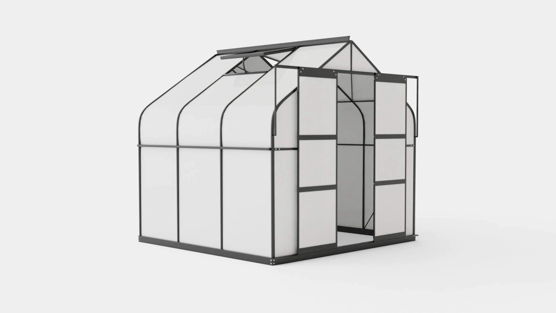 Greenhouse Diana 5000 Glass Black 3D Model .c4d .max .obj .3ds .fbx .stl .blend