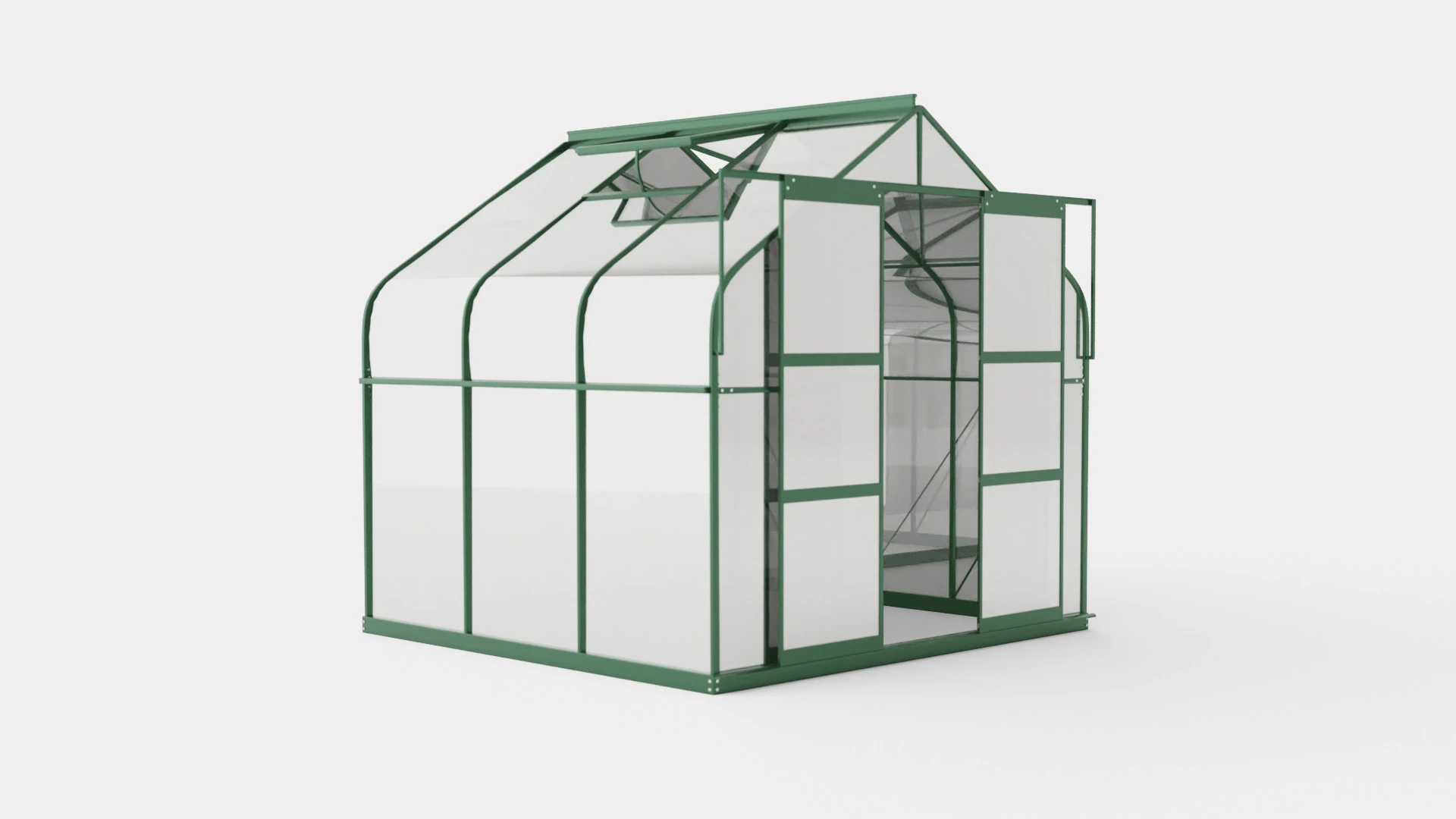 Greenhouse Diana 5000 Glass Green 3D Model .c4d .max .obj .3ds .fbx .stl .blend 