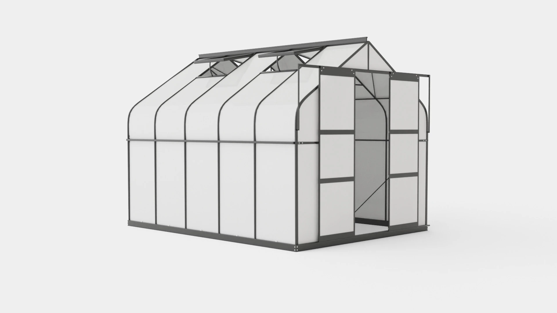 Greenhouse Diana 8300 Glass Black 3D Model .c4d .max .obj .3ds .fbx .stl .blend