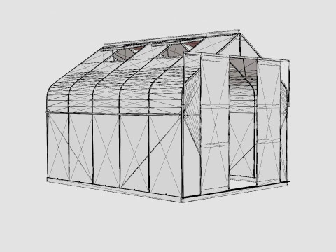 Greenhouse Diana 8300 Glass Green 3D Model