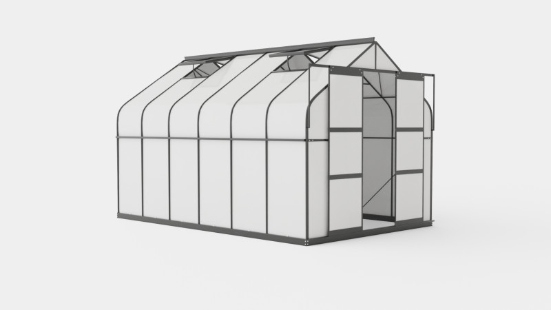 Greenhouse Diana 9900 Glass Black 3D Model .c4d .max .obj .3ds .fbx .stl .blend 