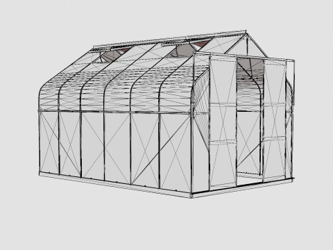 Greenhouse Diana 9900 Glass Black 3D Model