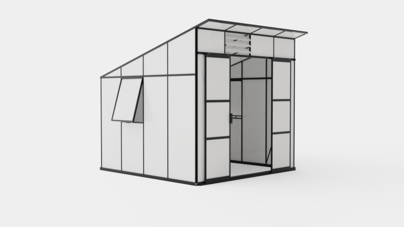 Greenhouse Freya 7600 Glass Black 3D Model .c4d .max .obj .3ds .fbx .stl .blend 