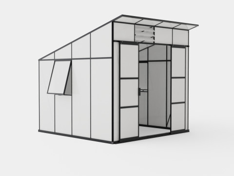 Greenhouse Freya 7600 Glass Black 3D Model