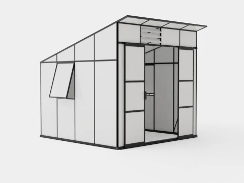 온실 프레야 7600 유리 블랙 3D 모델