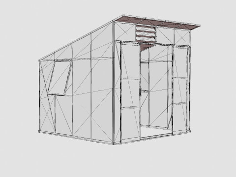 Greenhouse Freya 7600 Glass Black 3D Model