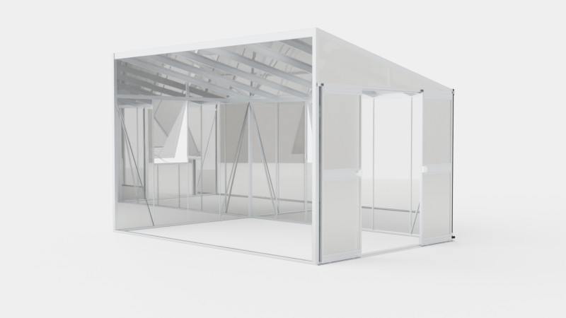 Greenhouse Helena 2 10200 Glass ALU 3D Model .c4d .max .obj .3ds .fbx .stl .blend