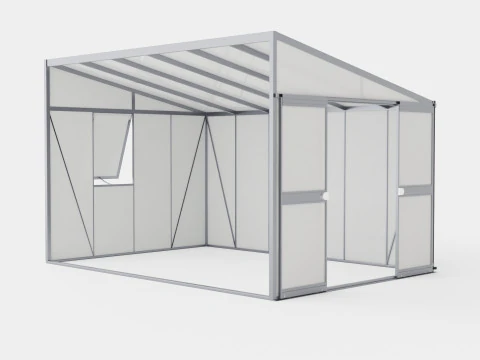 온실 헬레나 2 10200 유리 회색 3D 모델