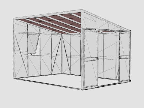 Greenhouse Helena 2 10200 Glass Grey 3D Модель