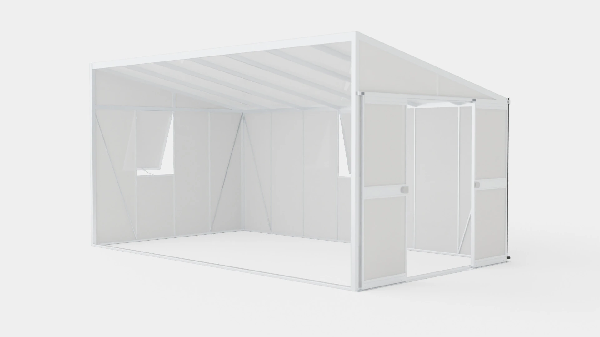Greenhouse Helena 2 11900 Glass ALU 3D Model .c4d .max .obj .3ds .fbx .stl .blend