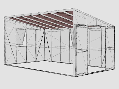 Greenhouse Helena 2 11900 Glass ALU 3D Model