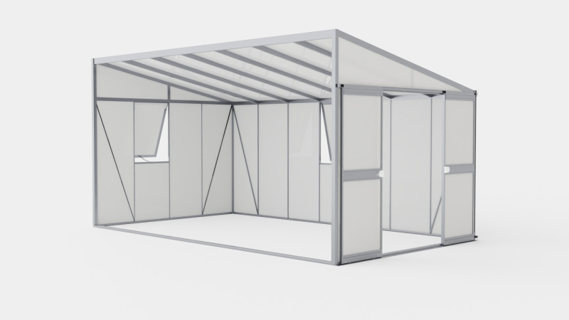 Greenhouse Helena 2 11900 Glass Grey 3D मॉडल .c4d .max .obj .3ds .fbx .stl .blend 