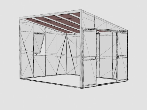 Greenhouse Helena 2 8600 Glass ALU Modelo 3D