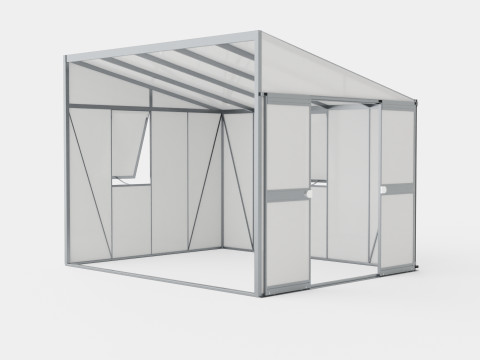 Greenhouse Helena 2 8600 Glass Grey 3D Model