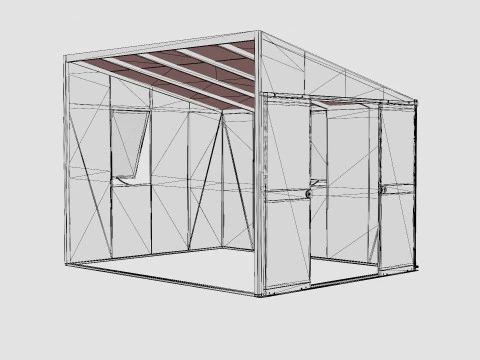 Greenhouse Helena 2 8600 Glass Grey 3D Model