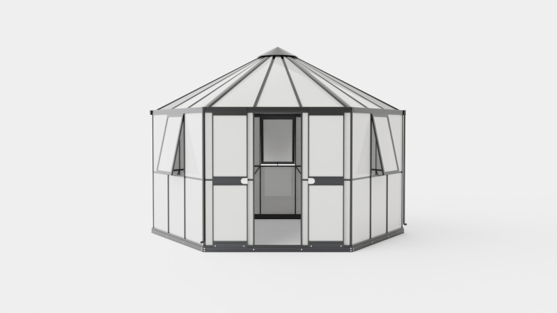 Greenhouse Hera 2 9000 Glass Black 3D Model .c4d .max .obj .3ds .fbx .stl .blend 