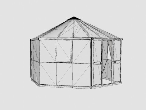 Greenhouse Hera 2 9000 Glass Black 3D Model