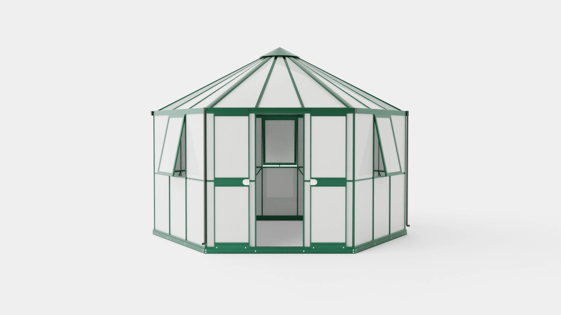 Greenhouse Hera 2 9000 Glass Green 3D Model .c4d .max .obj .3ds .fbx .stl .blend
