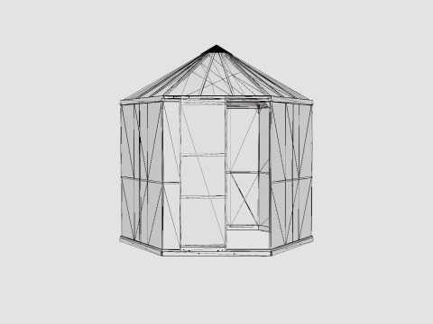 Greenhouse Hera 4500 Glass Black 3D Model