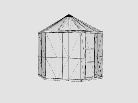 Greenhouse Hera 4500 Glass Black 3D Model