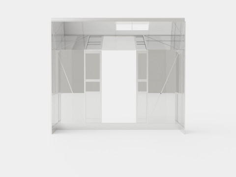 Greenhouse Ida 3300 Glass ALU 3D Model