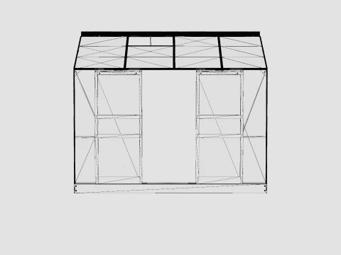 Greenhouse Ida 3300 Glass Black 3D Model