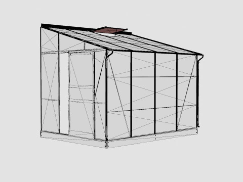 Greenhouse Ida 5200 Glass ALU 3D Model