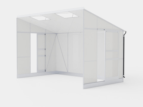 Greenhouse Ida 6500 Glass ALU 3Dモデル