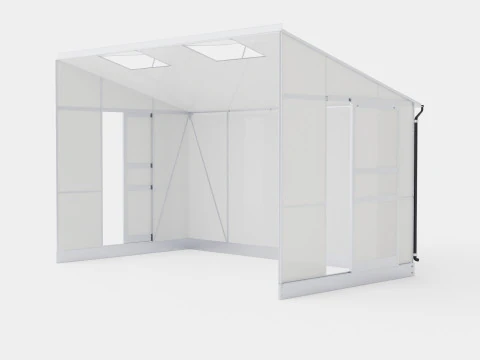 Greenhouse Ida 6500 Glass ALU 3D Model