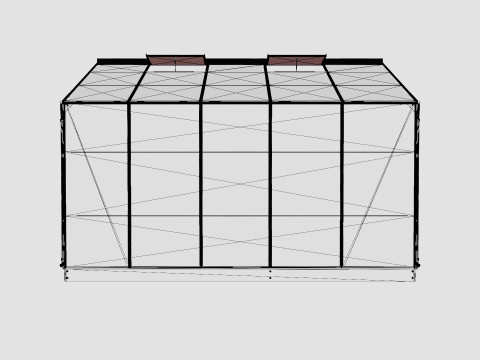Greenhouse Ida 6500 Glass ALU 3Dモデル