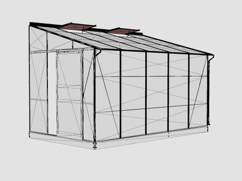 Greenhouse Ida 6500 Glass ALU 3Dモデル