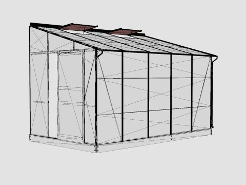 Greenhouse Ida 6500 Glass ALU 3D Model