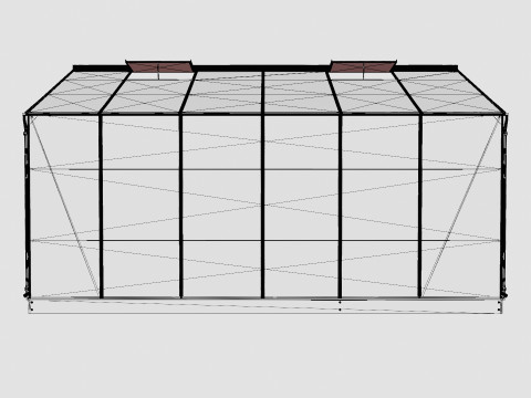 Greenhouse Ida 7800 Glass ALU Modelo 3D