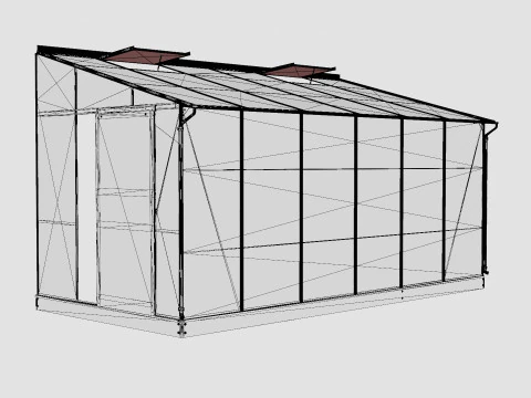 Greenhouse Ida 7800 Glass ALU 3D Model