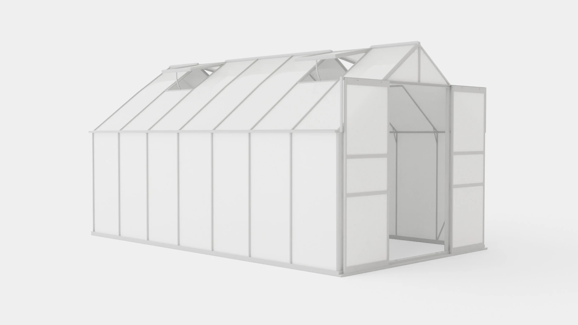 Greenhouse Mars 11500 Glass ALU 3D Model .c4d .max .obj .3ds .fbx .stl .blend 
