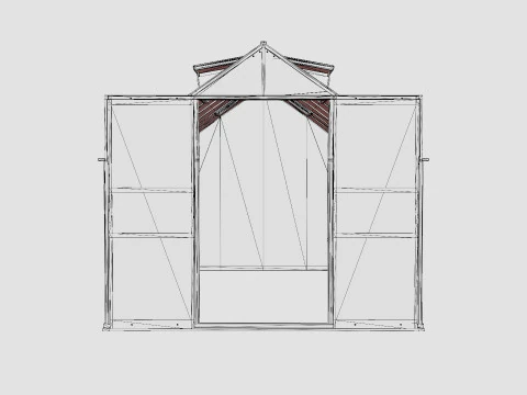 Greenhouse Mars 11500 Glass ALU 3D Model