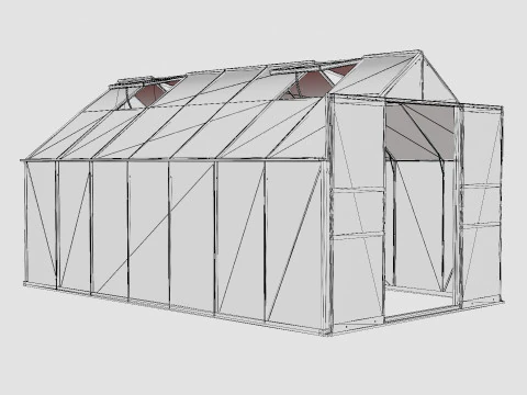 Greenhouse Mars 11500 Glass ALU 3D Model