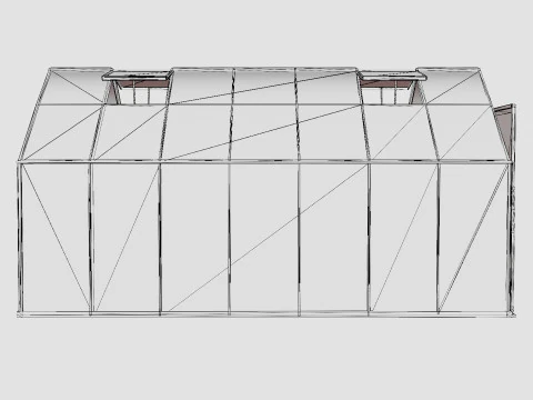 Greenhouse Mars 11500 Glass ALU 3D Model