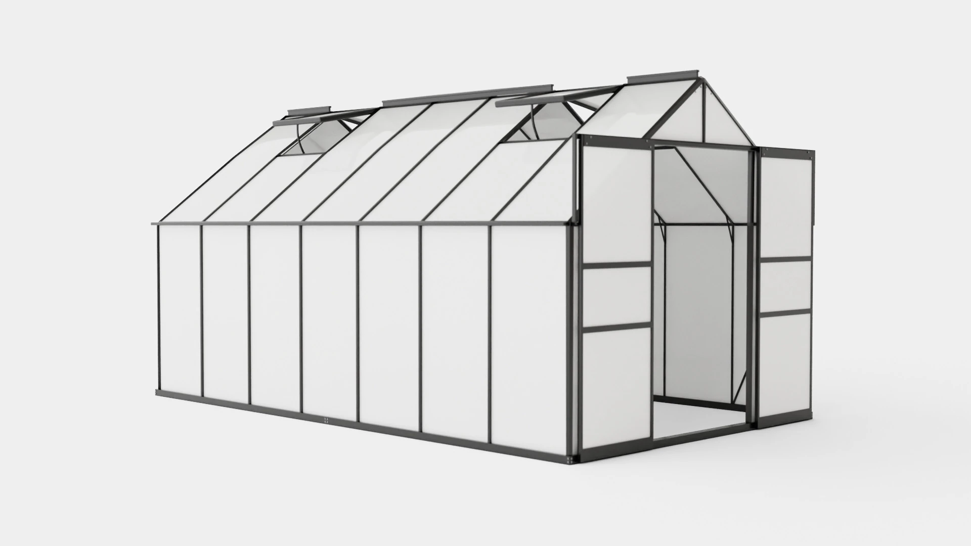 Greenhouse Mars 11500 Glass Black 3D Model .c4d .max .obj .3ds .fbx .stl .blend 