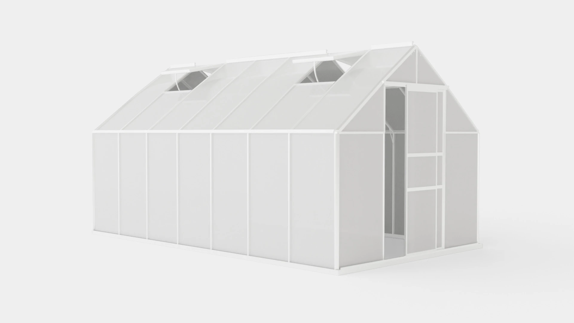 Greenhouse Merkur 11500 Glass ALU 3D Model .c4d .max .obj .3ds .fbx .stl .blend 