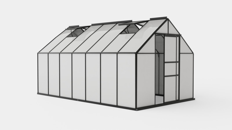 Greenhouse Merkur 11500 Glass Black 3D Model .c4d .max .obj .3ds .fbx .stl .blend 
