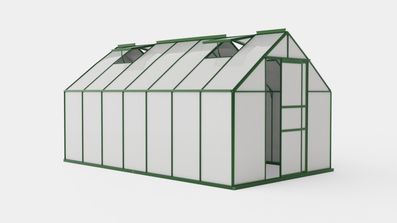 Greenhouse Merkur 11500 Glass Green 3D Model .c4d .max .obj .3ds .fbx .stl .blend