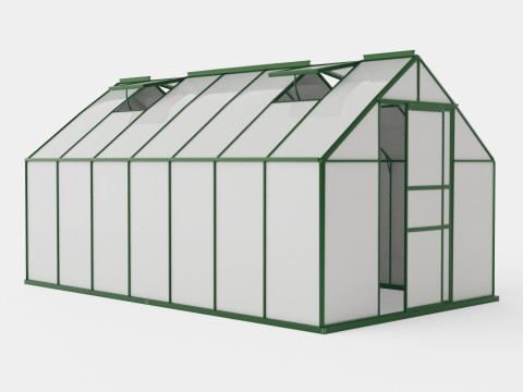 Greenhouse Merkur 11500 Glass Green 3D Model