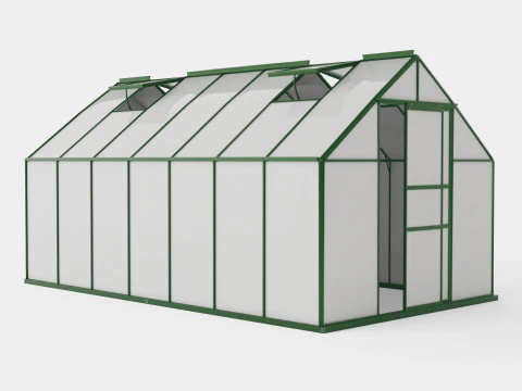 온실 Merkur 11500 유리 녹색 3D 모델